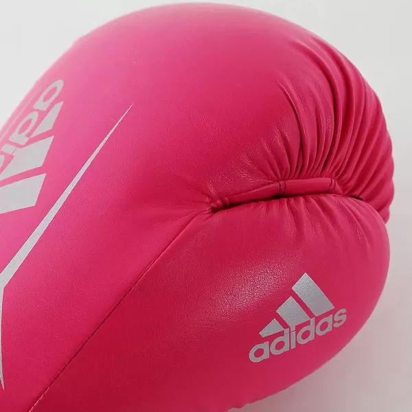 imageAdidas Speed 50 Boxing Gloves for Men Women ampamp Kids Intermediate Level PU Training Gloves Perfect for Fitness Classes Boxing Bag Workouts and SparringSHOCK PINKSILVER