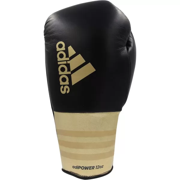 imageadidas AdiPower Hybrid 500 Pro Boxing and Kickboxing GlovesBLACKGOLD