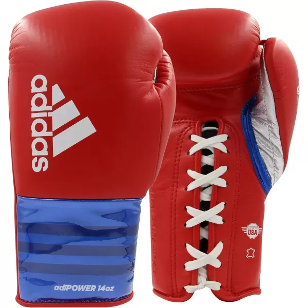 imageadidas AdiPower Hybrid 500 Pro Boxing and Kickboxing GlovesBLUERED