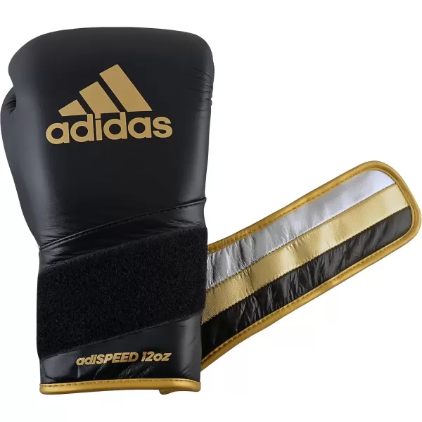 imageadidas AdiSpeed 501 Pro Boxing and Kickboxing Gloves for Women ampamp MenMET BLACKSILVERGOLD