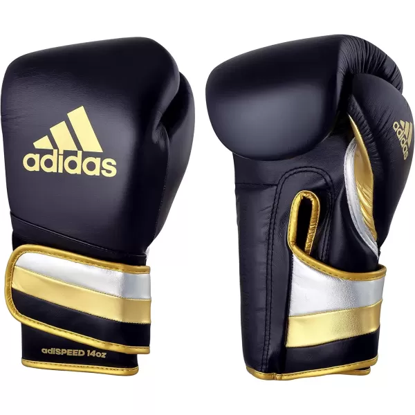 imageadidas AdiSpeed 501 Pro Boxing and Kickboxing Gloves for Women ampamp MenMET BLACKSILVERGOLD