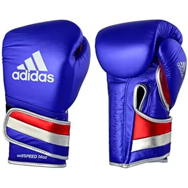 imageadidas AdiSpeed 501 Pro Boxing and Kickboxing Gloves for Women ampamp MenMET BLUEREDSILVER