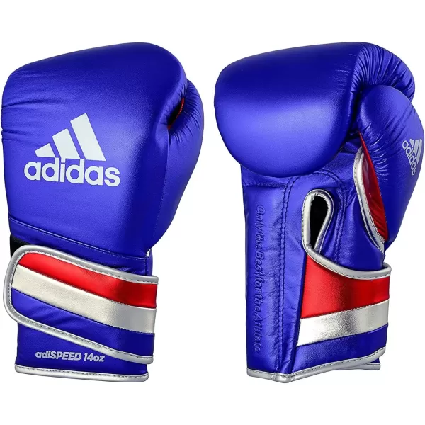 imageadidas AdiSpeed 501 Pro Boxing and Kickboxing Gloves for Women ampamp MenMET BLUEREDSILVER