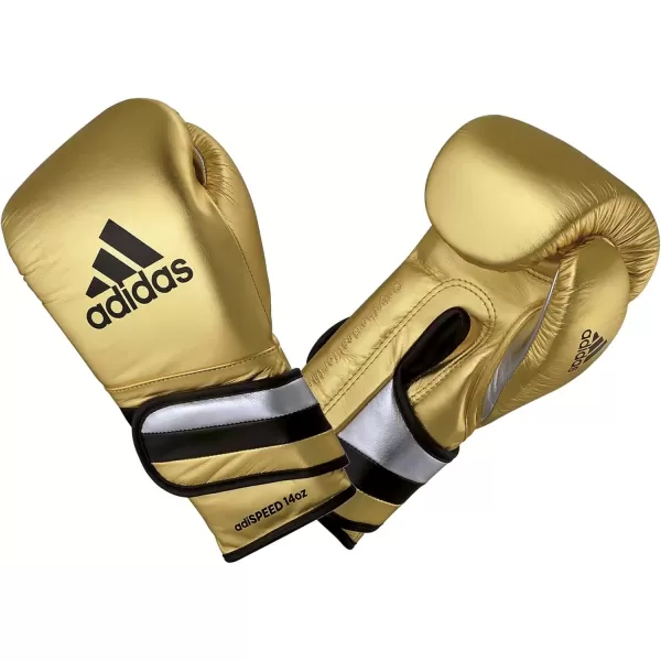 imageadidas AdiSpeed 501 Pro Boxing and Kickboxing Gloves for Women ampamp MenMET GOLDSILVERBLACK