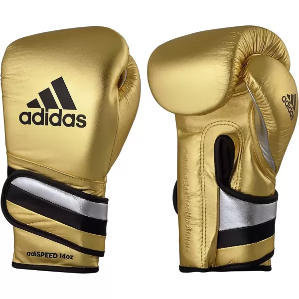 imageadidas AdiSpeed 501 Pro Boxing and Kickboxing Gloves for Women ampamp MenMET GOLDSILVERBLACK