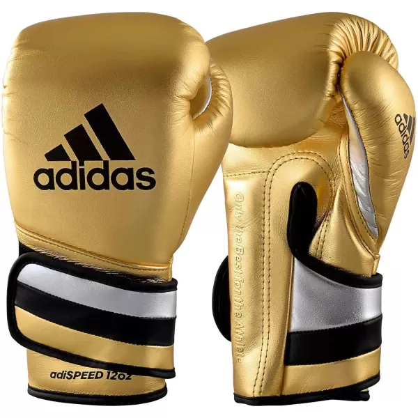 imageadidas AdiSpeed 501 Pro Boxing and Kickboxing Gloves for Women ampamp MenMET GOLDSILVERBLACK