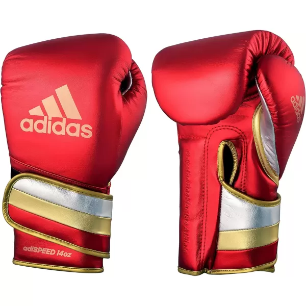 imageadidas AdiSpeed 501 Pro Boxing and Kickboxing Gloves for Women ampamp MenMET REDGOLDSILVER