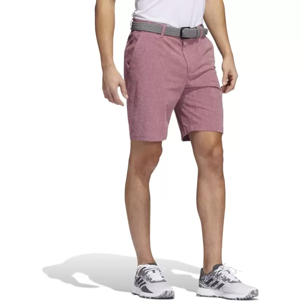 imageadidas Mens Crosshatch Golf ShortsLegacy BurgundyWhite