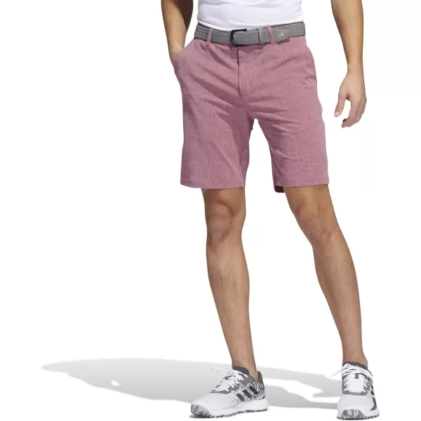 imageadidas Mens Crosshatch Golf ShortsLegacy BurgundyWhite