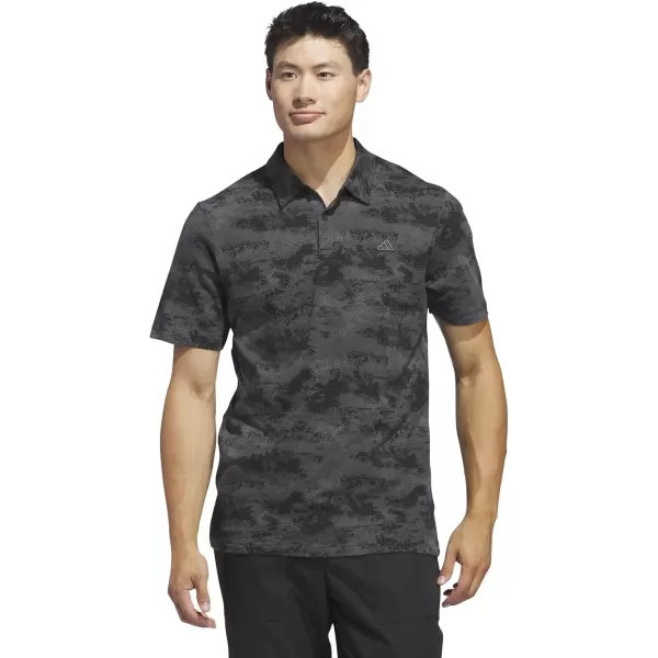 imageadidas Mens Goto Printed Mesh Polo ShirtBlack