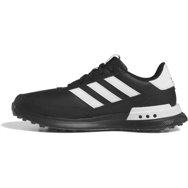 imageAdidas Mens S2g Spikeless Leather 24 Golf ShoesCore BlackFootwear WhiteIron Metallic