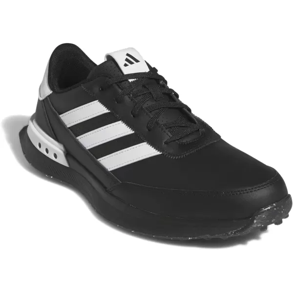 imageAdidas Mens S2g Spikeless Leather 24 Golf ShoesCore BlackFootwear WhiteIron Metallic