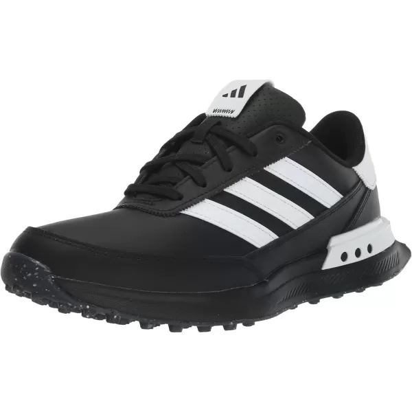 imageAdidas Mens S2g Spikeless Leather 24 Golf ShoesCore BlackFootwear WhiteIron Metallic