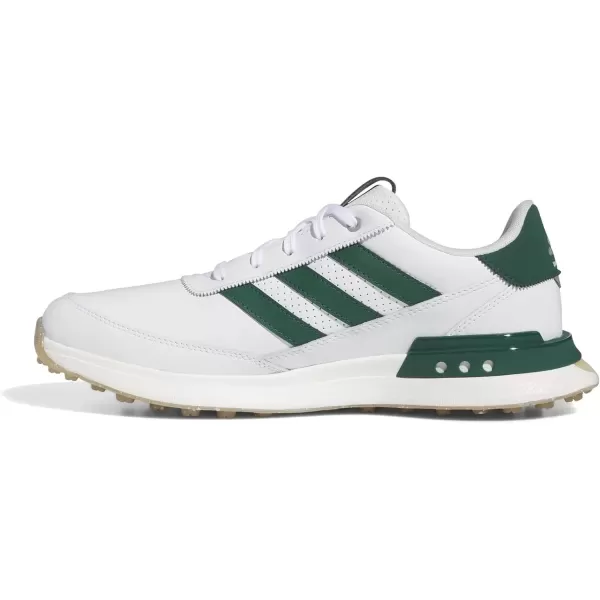 imageAdidas Mens S2g Spikeless Leather 24 Golf ShoesFootwear WhiteCollegiate GreenGum 4