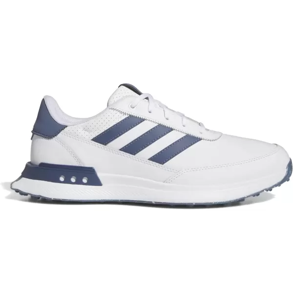 imageAdidas Mens S2g Spikeless Leather 24 Golf ShoesFootwear WhiteCollegiate NavySilver Metallic