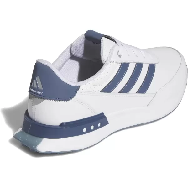 imageAdidas Mens S2g Spikeless Leather 24 Golf ShoesFootwear WhiteCollegiate NavySilver Metallic