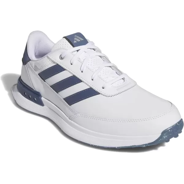 imageAdidas Mens S2g Spikeless Leather 24 Golf ShoesFootwear WhiteCollegiate NavySilver Metallic