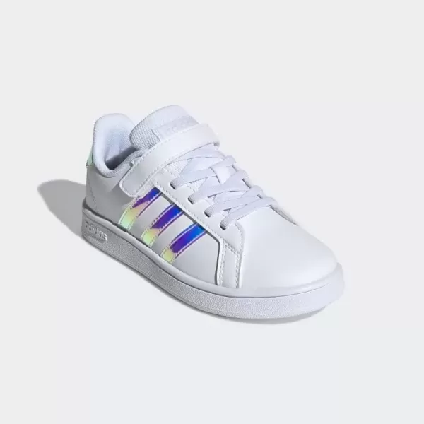 imageadidas Grand Court Tennis Shoe WhiteWhiteDash Grey Hook and Loop 13 US Unisex Little Kid