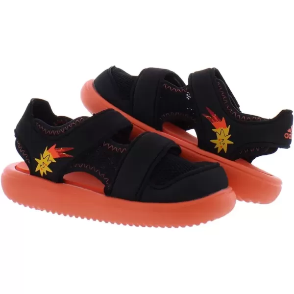 imageadidas Kids Adilette Comfort Slide SandalBlackOrange