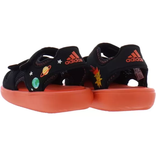 imageadidas Kids Adilette Comfort Slide SandalBlackOrange