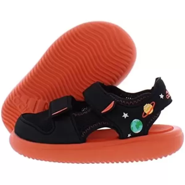 imageadidas Kids Adilette Comfort Slide SandalBlackOrange