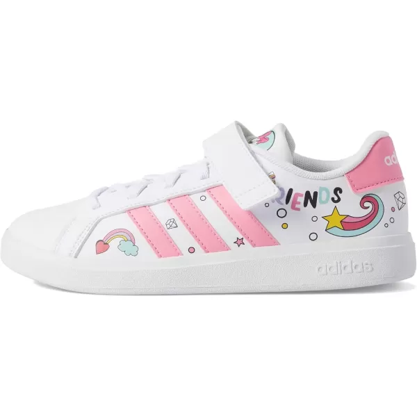 imageadidas Kids Grand Court SneakerFtwr WhiteBliss PinkGrey Two Minnie Mouse Elastic