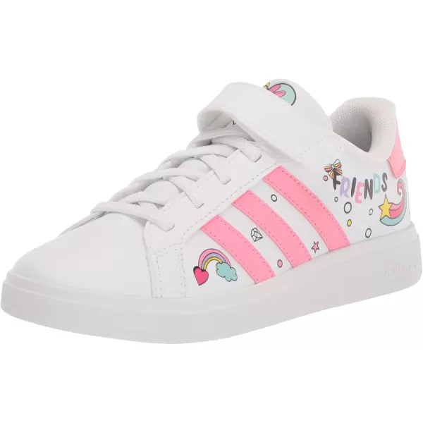 imageadidas Kids Grand Court SneakerFtwr WhiteBliss PinkGrey Two Minnie Mouse Elastic