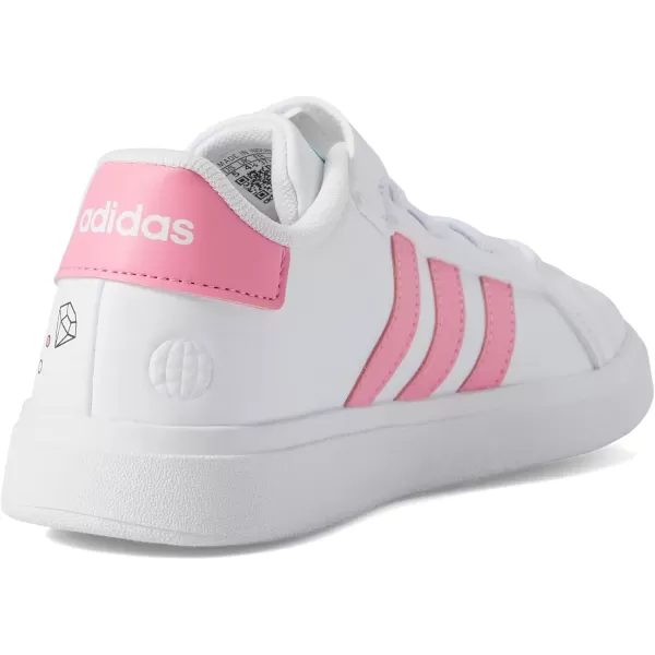 imageadidas Kids Grand Court SneakerFtwr WhiteBliss PinkGrey Two Minnie Mouse Elastic