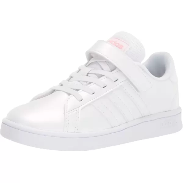 imageadidas Kids Grand Court SneakerWhiteWhiteSuper Pop Hook and Loop