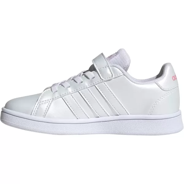 imageadidas Kids Grand Court SneakerWhiteWhiteSuper Pop Hook and Loop