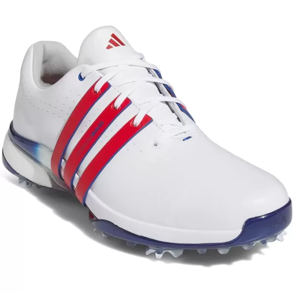 imageadidas Mens Tour360 24 Boa Golf ShoeFootwear WhiteBetter ScarletRoyal Blue