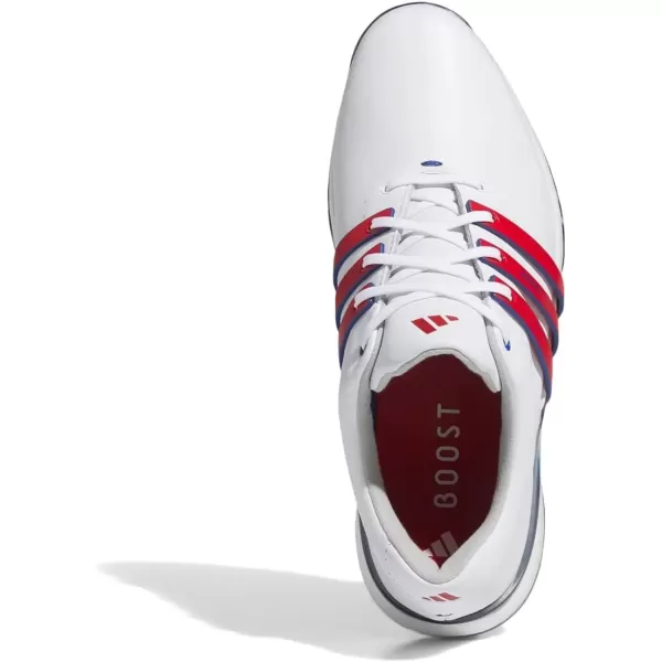 imageadidas Mens Tour360 24 Boa Golf ShoeFootwear WhiteBetter ScarletRoyal Blue