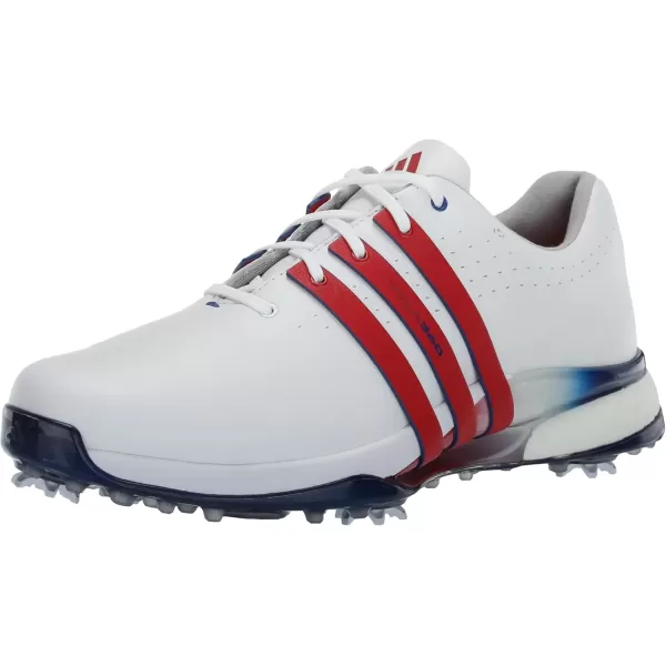 imageadidas Mens Tour360 24 Boa Golf ShoeFootwear WhiteBetter ScarletRoyal Blue