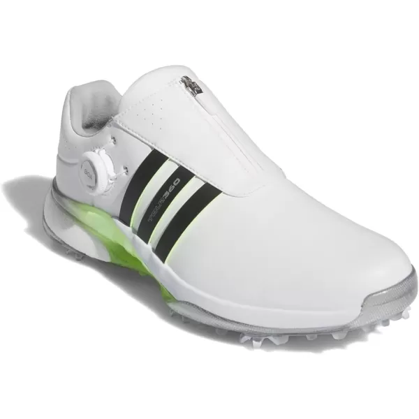 imageadidas Mens Tour360 24 Boa Golf ShoeFootwear WhiteBlackGreen Spark