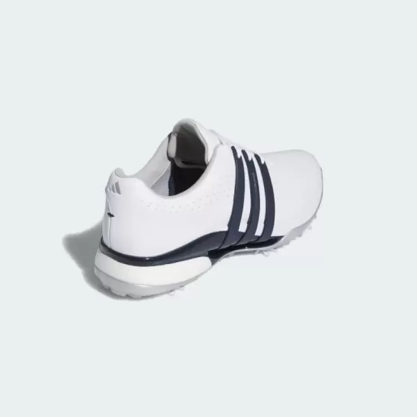 imageadidas Mens Tour360 24 Boa Golf ShoeFootwear WhiteCollegiate NavySilver Metallic