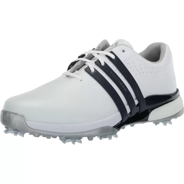 imageadidas Mens Tour360 24 Boa Golf ShoeFootwear WhiteCollegiate NavySilver Metallic