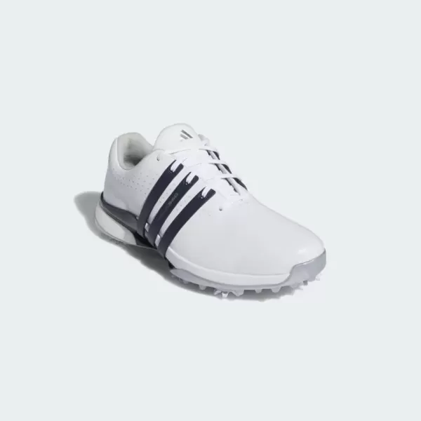 imageadidas Mens Tour360 24 Boa Golf ShoeFootwear WhiteCollegiate NavySilver Metallic