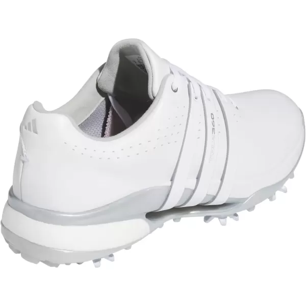 imageadidas Mens Tour360 24 Boa Golf ShoeFootwear WhiteCore BlackSilver Metallic