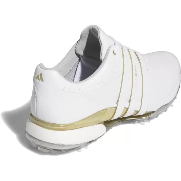 imageadidas Mens Tour360 24 Boa Golf ShoeFootwear WhiteGold MetallicSilver Metallic