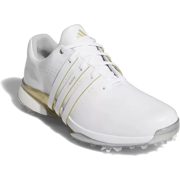 imageadidas Mens Tour360 24 Boa Golf ShoeFootwear WhiteGold MetallicSilver Metallic