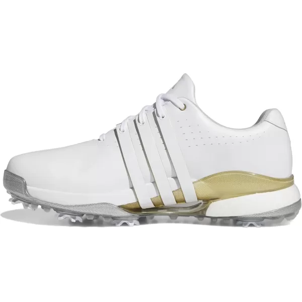 imageadidas Mens Tour360 24 Boa Golf ShoeFootwear WhiteGold MetallicSilver Metallic