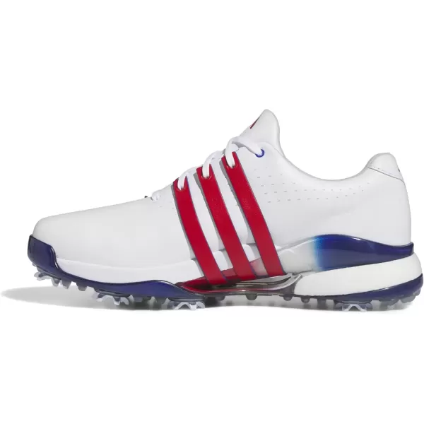 imageadidas Mens Tour360 24 Golf ShoeFootwear WhiteBetter ScarletRoyal Blue