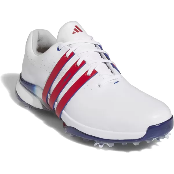 imageadidas Mens Tour360 24 Golf ShoeFootwear WhiteBetter ScarletRoyal Blue