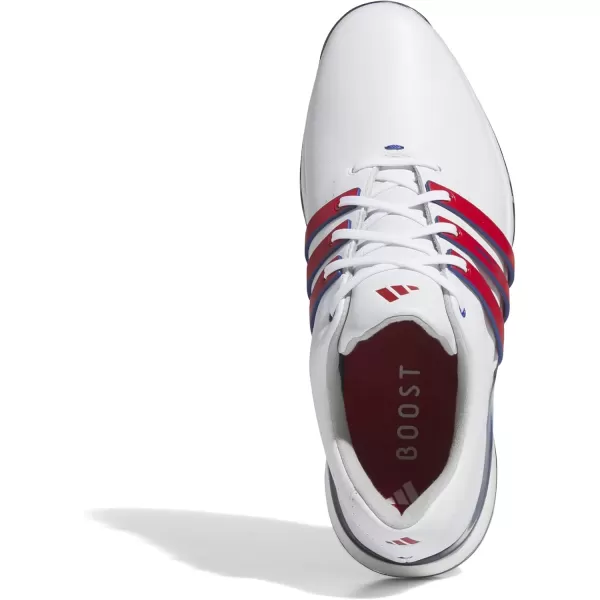 imageadidas Mens Tour360 24 Golf ShoeFootwear WhiteBetter ScarletRoyal Blue