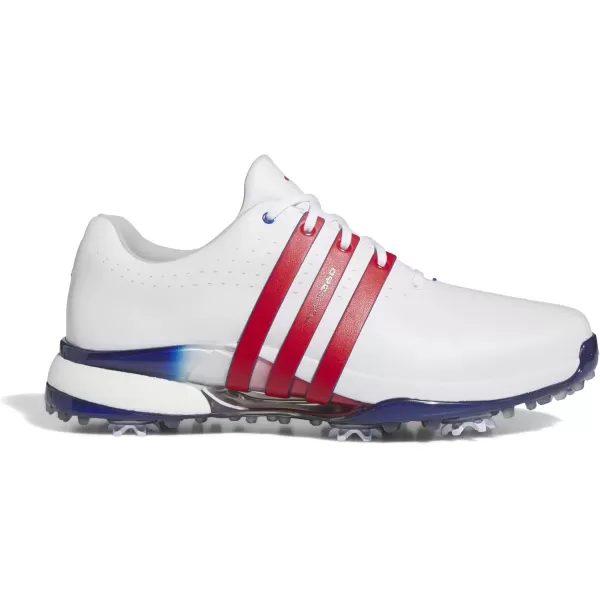 imageadidas Mens Tour360 24 Golf ShoeFootwear WhiteBetter ScarletRoyal Blue