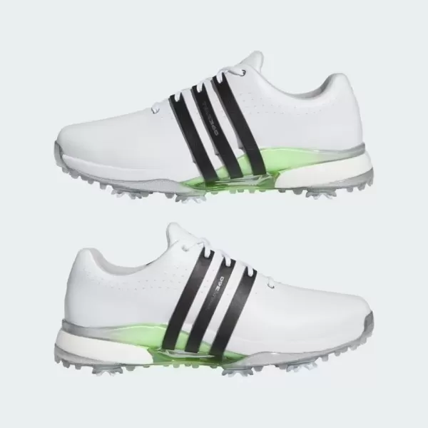 imageadidas Mens Tour360 24 Golf ShoeFootwear WhiteCore BlackGreen Spark