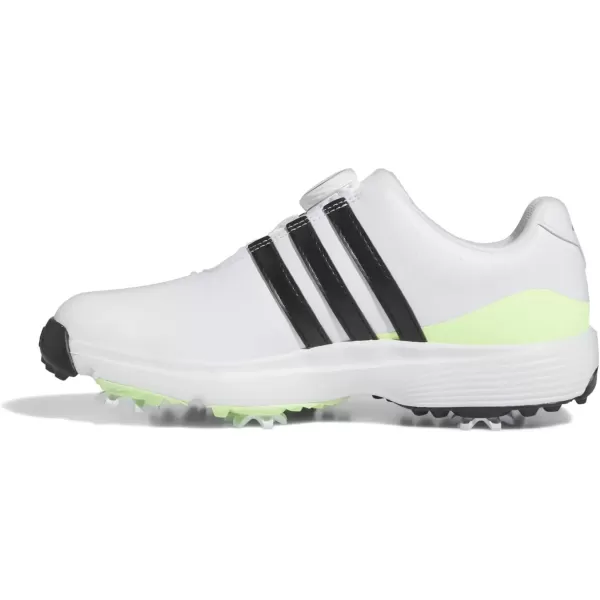 imageadidas UnisexChild Tour360 24 Boa Golf ShoesFootwear WhiteCore BlackGreen Spark