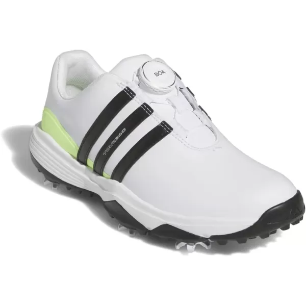 imageadidas UnisexChild Tour360 24 Boa Golf ShoesFootwear WhiteCore BlackGreen Spark