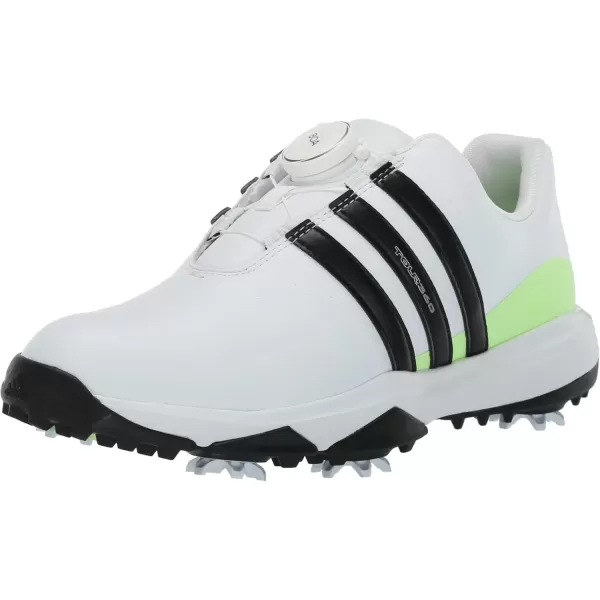 imageadidas UnisexChild Tour360 24 Boa Golf ShoesFootwear WhiteCore BlackGreen Spark