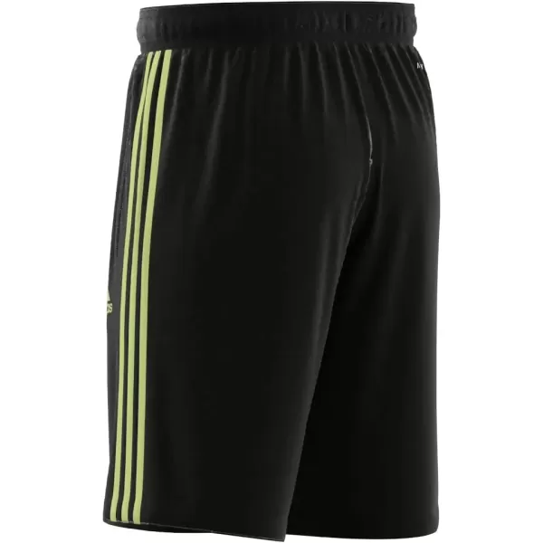 imageadidas Mens Designed 2 Move 3Stripes Primeblue ShortsBlackPulse Lime Primeblue